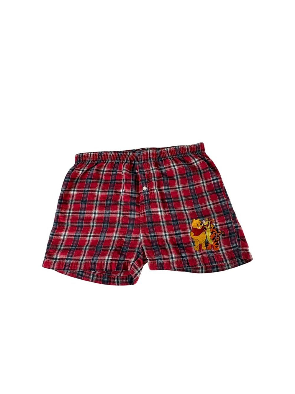 Vintage 90s Disney Winnie the Pooh Tigger Plaid Pajama Shorts Women’s M Y2K